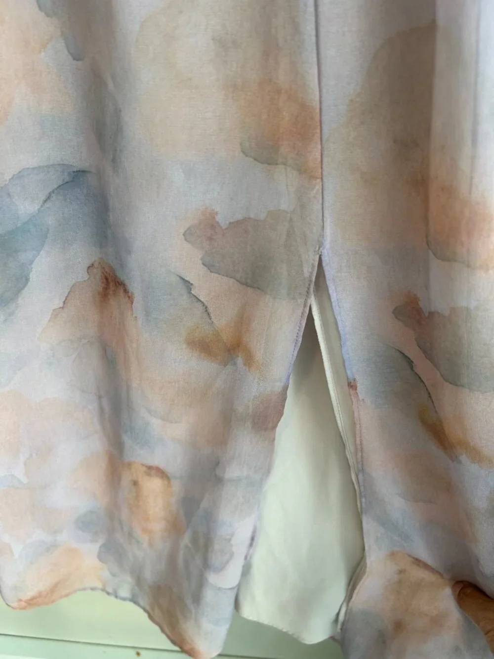 Aritzia‎ Wilfred Bella Slit Dress Small Watercolor Midi Romantic Cottagecore